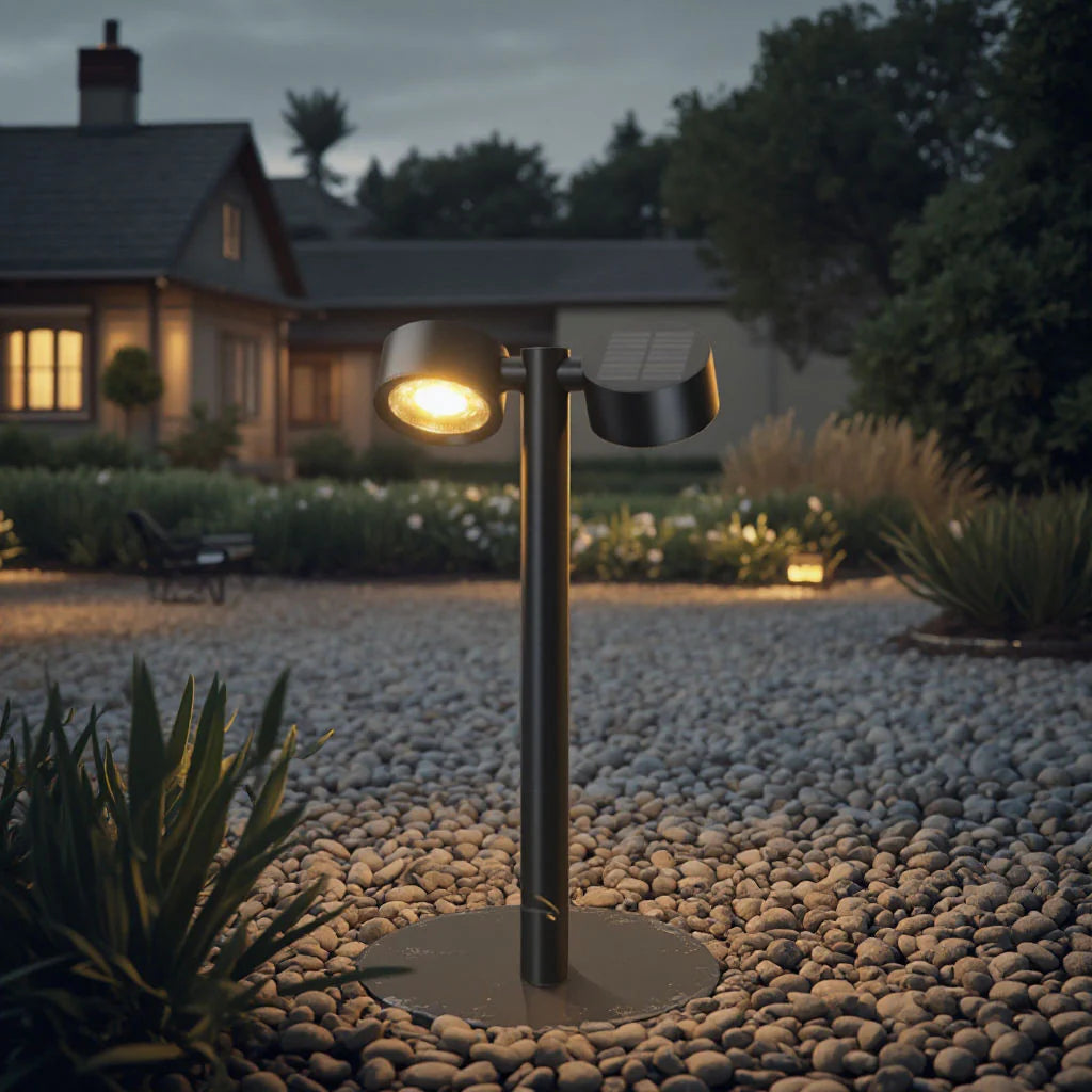 5W SOLAR TWIN HEAD ADJUSTABLE BOLLARD LIGHT FL-THA-468