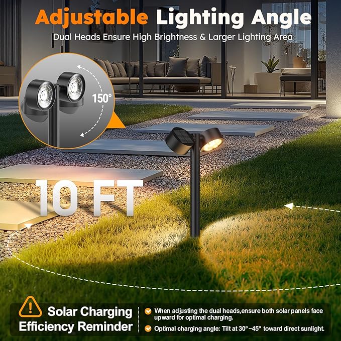 5W SOLAR TWIN HEAD ADJUSTABLE BOLLARD LIGHT FL-THA-468