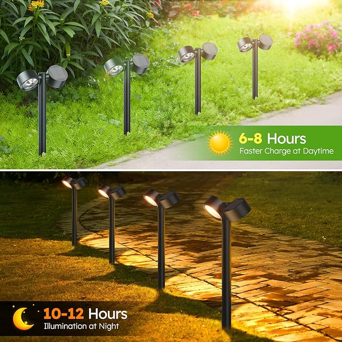5W SOLAR TWIN HEAD ADJUSTABLE BOLLARD LIGHT FL-THA-468