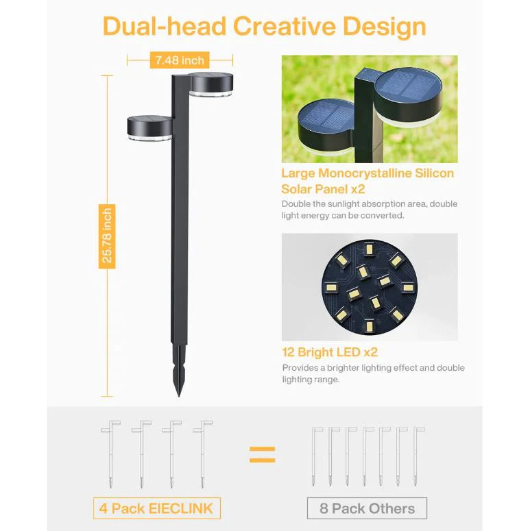 5W SOLAR TWIN HEAD BOLLARD LIGHT FL-SRH-466
