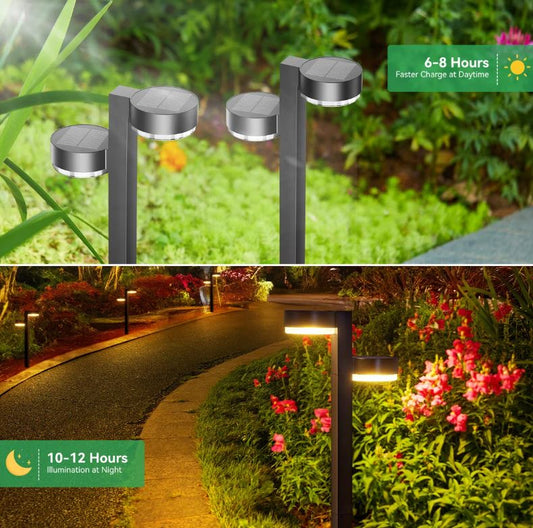 5W SOLAR TWIN HEAD BOLLARD LIGHT FL-SRH-466