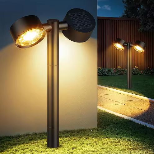 5W SOLAR TWIN HEAD ADJUSTABLE BOLLARD LIGHT FL-THA-468
